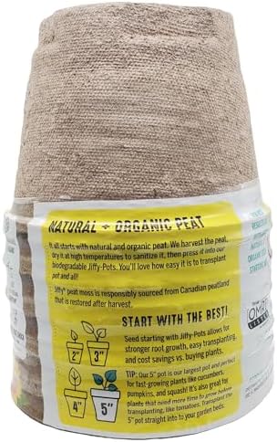Jiffy Biodegradable Peat Pots for Seedlings, 5 Inch, 24 Pack - Image 3