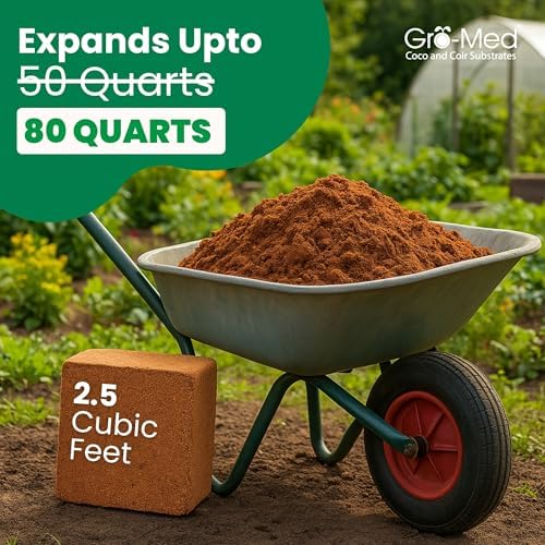 Gro-Med Organic Coco Coir Block Enriched with Plant Food Potting Soil 11 lb - Image 5