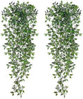 BLEUM CADE Fake Hanging Plants, 2pcs Artificial Hanging Potted Plant, Faux Mandala Vines Hanging Plant Greenery for Wall Shelf Home Living Room Indoor Outdoor Decor by BLEUMCADE
