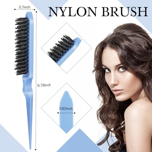 Geiserailie 3 Pcs Slick Back Hair Brush Set Bristle Brush, Light Blue - Image 3