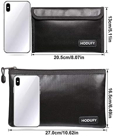 Hodufy Fireproof Money Bag - 10.6"x6.7" & 5"x8" Small Fireproof Bags, Bank Deposit & Passport Safe Storage Envelope - Image 4
