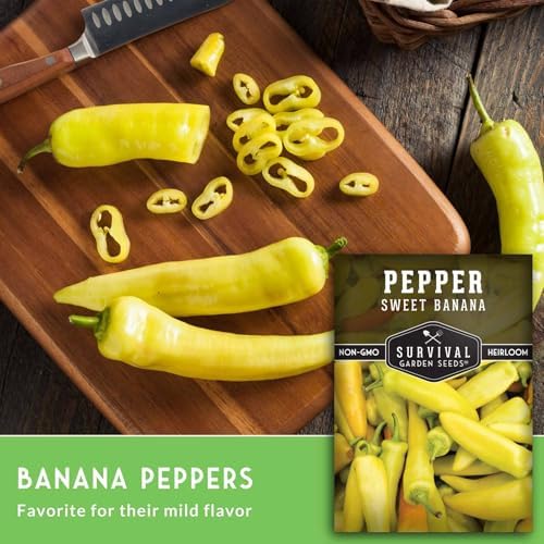 Sweet Banana Pepper Seeds for Planting – Survival Garden Seeds (1 Pack) - Image 3