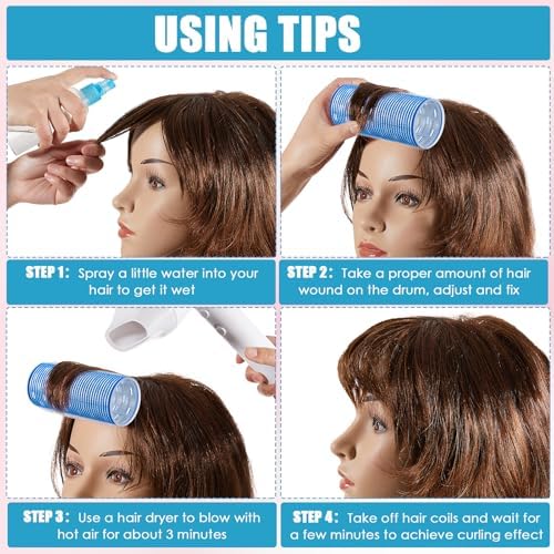 WILLBOND 4 Pcs Aluminum Thermal Hair Rollers for Women, 4.7 x 2 Inch, 4.1 x 1.2 Inch - Image 3