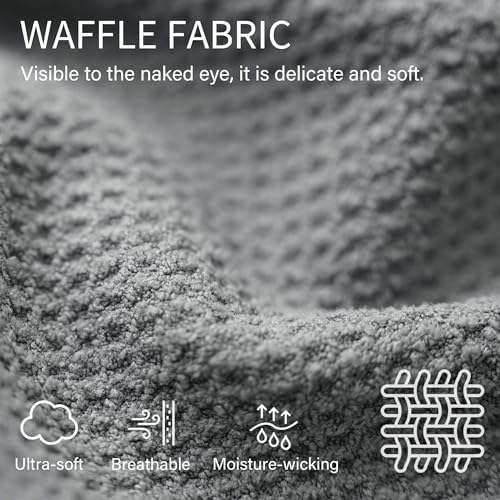 ROLSHOL 2 Pack Waffle Microfiber Hair Towel Wraps for Women, 32 x 11 in - Image 4