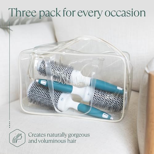 Professional Blow Drying Brush Set - Ceramic Ionic Thermal Brushes for Styling Wet Hair, 3 Round Brushes with Travel Bag for Women - Image 2
