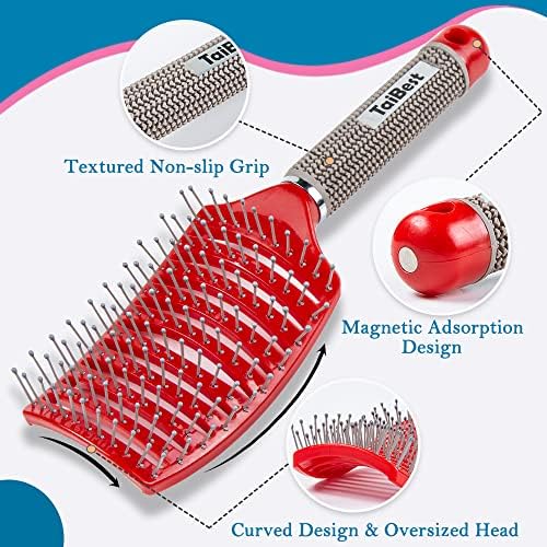 Boar Bristle Hair Brush Set – Wet/Dry Detangler for All Hair Types - Image 3