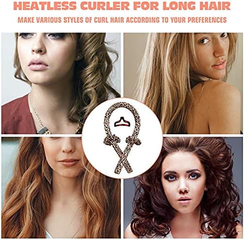 BATOUDE Heatless Curling Rod Headband No Heat Silk Ribbon Curling Rod Hair Roller Curls with Hair Claw Clip Lazy Natural Soft Wave DIY Hair Rollers Styling Tool for Sleep in Overnight (Bao) - Image 2
