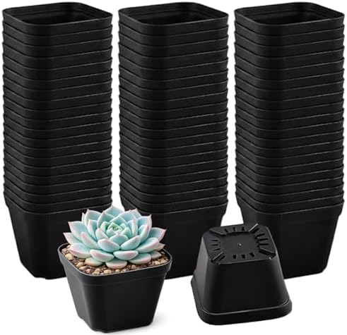 100 Packs Square Nursery Pots for Plants 4 Inch Seedling Pots by Unknown