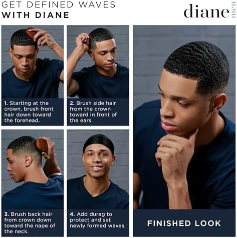 Diane Premium 100% Boar Bristle 2-Sided Club Brush for Men, Wood Handle - Image 4