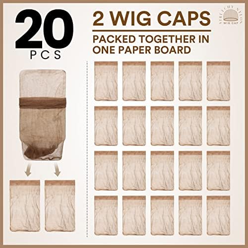Teenitor 20pcs Hd Wig Caps, Wig Caps for Women Lace Front, Stocking Cap, Sheer Wig Cap, Wig Caps for Women, Thin Nylon Cap, Brown - Image 3