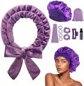 Heatless Curls Overnight Headband, 70'' No Heat Hair Curlers with Hair Bonnet for Sleeping, Light Purple by Yampahpa%E2%80%94ShineYourLife