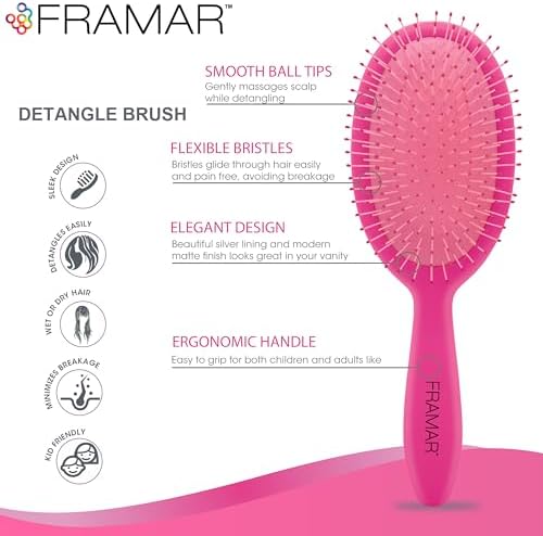 Framar Detangling Brush for Curly Hair, Hair Brushes for Women, Hairbrushes - Image 4