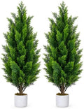 Garvee 3FT Artificial Cedar Trees 2 Pcs with White Spotted Pot by Garvee