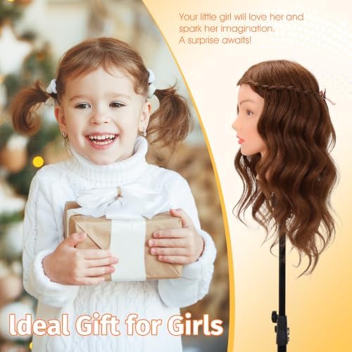 Mannequin Head 100% Human Hair Dark Brown for Braiding & Styling - Image 6
