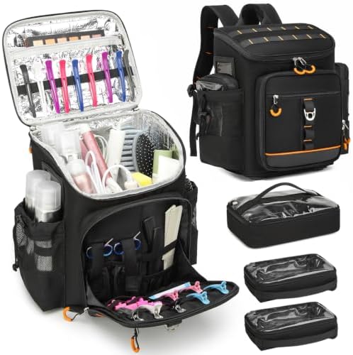 Hairstylist Traveling Bag, Large Barber Travel Backpack for Hot Hair Tools by Unknown