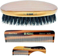 Kent Mens Beard Kit, 81T Extra Small Beard Mustache Comb, Fot All Fine Tooth Pocket Comb and PF22 Oval Palm Hair Brush. Beard and Mustache Grooming Kit for Travel and Home Beard Care. Made in England by KENT