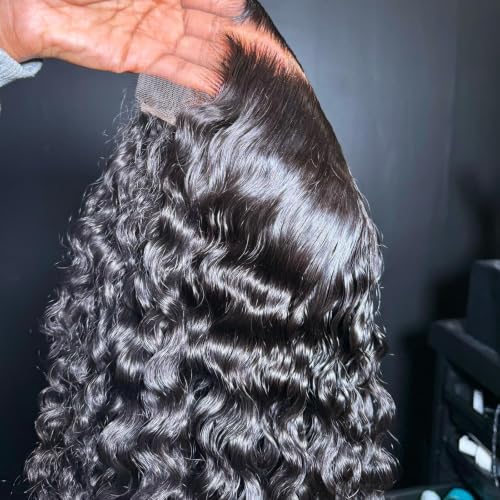 BEEOS Curly Human Hair Wig 5x5 SKINLIKE Real HD Lace Closure Wig 250% Density Pre-plucked Hairline Bleached Knots 26 Inch by BEEOS