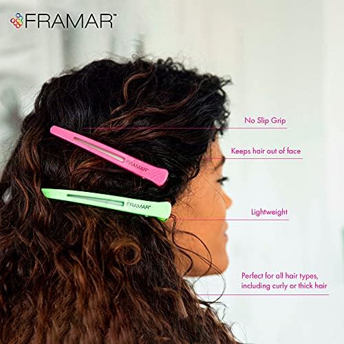 Framar Neon Creaseless Hair Clips 10 pack, Hair Styling Clips - Image 4