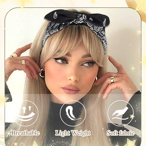 6 Pcs Bow Headbands for Women Paisley Print Hair Bands - Image 5
