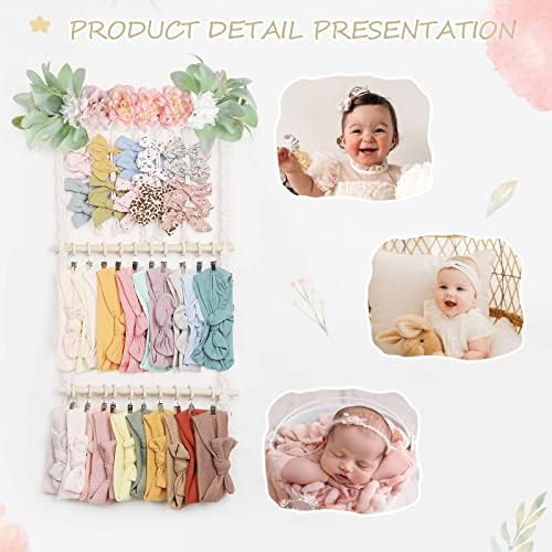 POVETIRE Headband Holder - Hair Bows Organizer & Display Storage Wall Hanging Decor for Baby Nursery & Toddler Girls Room - Image 4