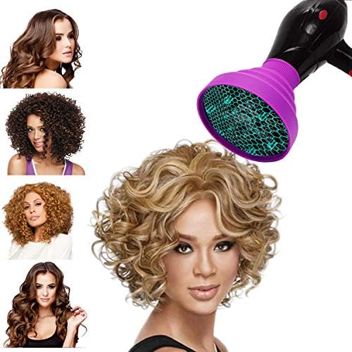 Universal Collapsible Hair Dryer Diffuser Attachment-Foldable Portable Travel and Easy Storage Hair Diffuser Fit Most Hair Dryers with Nozzle Diameter D-1.575Inch to 1.968 Inch (4-5cm)-Purple - Image 3
