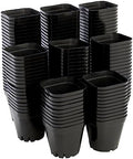 Juvale Square Nursery Pots - Seedling Planters with Drainage Holes - Versatile Pots for Plants & Succulents - Space-Saving Stackable Planters - 2.6 in, Pack of 150, Black by Juvale