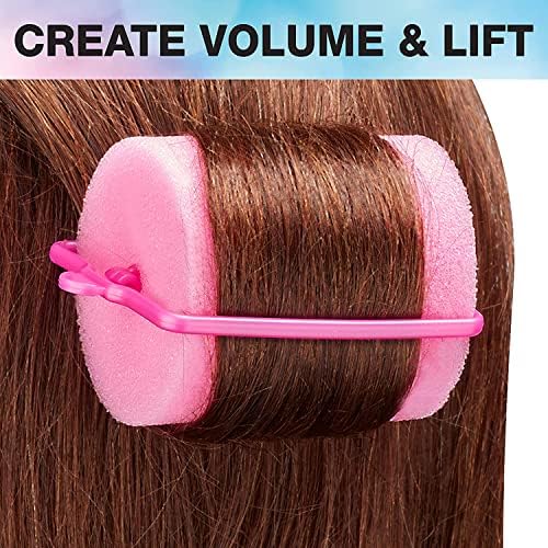 Conair Foam Hair Rollers for Big Volume, Lift and Curl, Foam Rollers, Hair Curlers in Large Size, Pink, 9 Pack with Storage Bag - Image 4