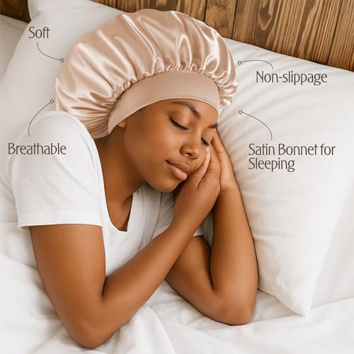 VarCozy Satin Bonnet for Sleeping, Double Layer Hair Bonnets for Women - Image 4