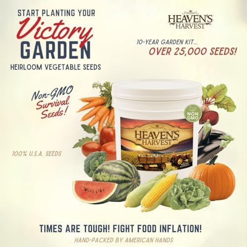 Heaven’s Harvest “10 Year Garden” Survival Seed Bank Kit | Over 50k Non GMO Heirloom Vegetable Survival Seeds + 2 Free Bonus Items: Clyde’s Garden Planner + Seed Vault Storage Drum for 10 Year Storage - Image 2