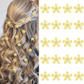 YISSION Bright Yellow Mini Flower Hair Clips for Women & Girls, 20Pcs Glitter Floral Hair Barrettes with Crystal, Vibrant Hair Accessories for Wedding Prom Party Daily Hairstyling by YISSION