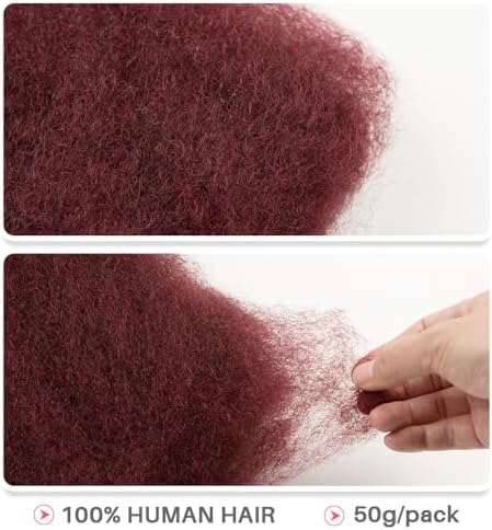QUEEN VIRGIN REMY QVR Afro Kinkys Bulk Human Hair for Dreadlock Extensions Repair Locs, Twist Braiding Afro Kinky Human Hair for Locs 1 Pack 50 Gram - Image 3
