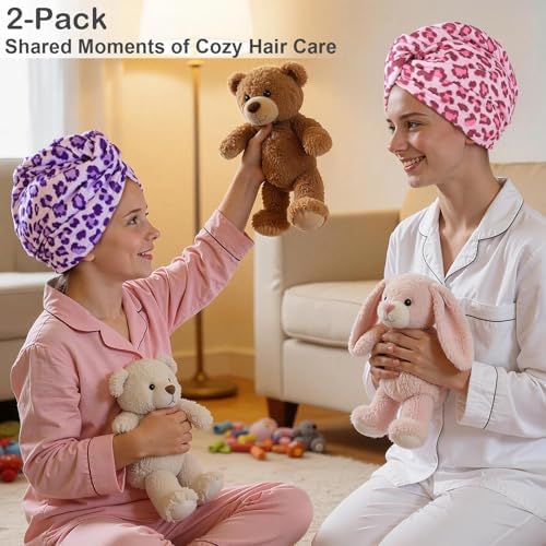 Microfiber Hair Towel Wrap for Kids Girls, Quick Dry Towel, 2 Pack - Image 5