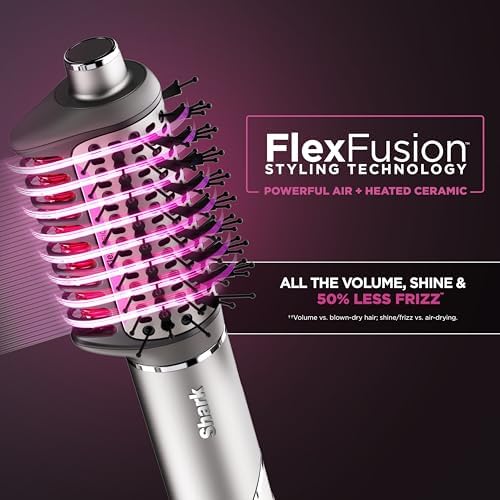 Shark FlexFusion Ceramic Air Styler, Diffuser+Curlers, Metallic Mist, HD642 - Image 2