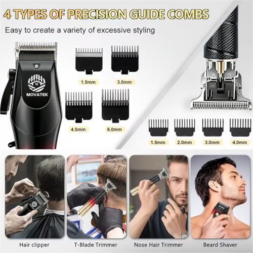 Hair Clippers for Men, Hair Clipper Trimmer with LED Display, Cordless Hair Clipper Shaver Beard Trimmer, Hair Cutting Set, Holiday Gift for Father's Day - Image 7