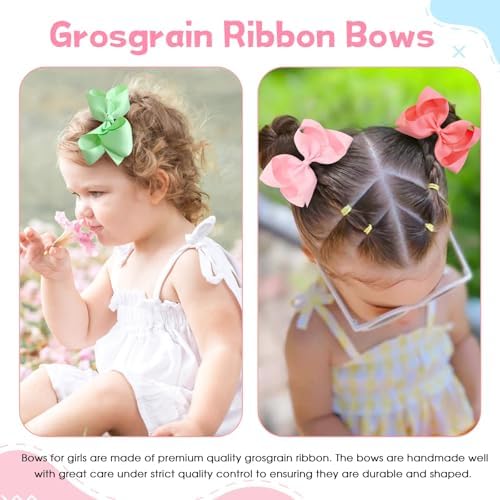 Oaoleer 40 Colors 4.5" Hair Bow Clips for Girls Tolddler Hair Accessories - Image 5
