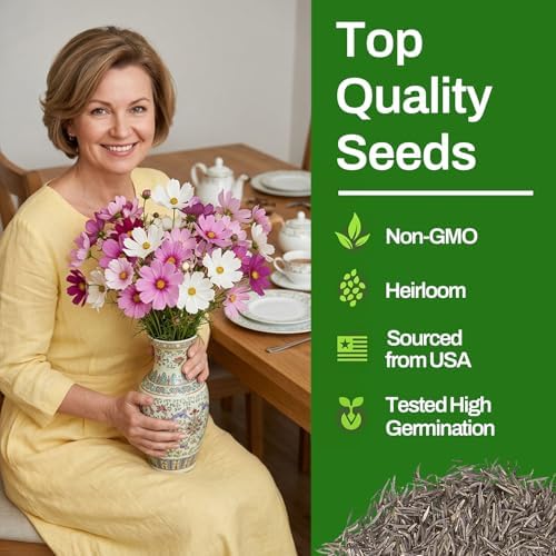 LUOJIBIE Cosmos Seeds, 8500+ Mixed Colors Cosmos Seeds for 2026, High Germination Non-GMO Cosmos Flower Seeds for Planting, Wildflower Seeds for Planting Indoor Outdoor, Open Pollinated - Image 3