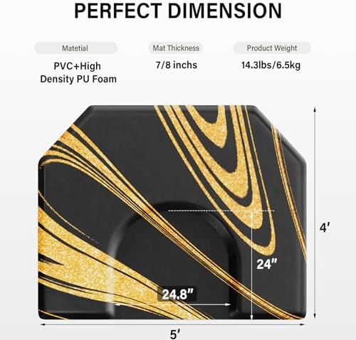 OmySalon Salon Mat for Hair Stylist 4’x5’ Anti Fatigue Barber Floor Mat with Round Base, Salon Chair Mat for Hairdresser Standing, Barbershop Beauty Spa Styling Shampoo Equipment - Image 7