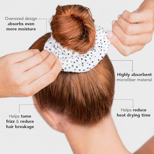 Kitsch Microfiber Quick-Dry Hair Towel Scrunchie - Micro Dot, 2pcs - Image 3