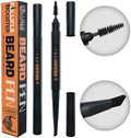 Beard Pen Filler for Men - Barber Styling Grooming Pencil, Waterproof & Sweat Proof, Long Lasting, Natural Finish, Cover Beard & Scalp Patches, Medium Brown, 2 Pack by FollicleBoosterbythehairlossdude