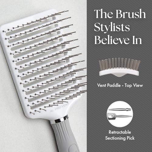 Olivia Garden Ceramic + Ion XL Pro Hair Brush - Paddle Brush for All Hair Types - Smooths and Adds Shine - Image 5