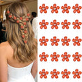 YISSION 20Pcs Mini Burnt Orange Plaid Flower Hair Clips, Rhinestone Decorative Hair Pins for Women and Girls Wedding Bridal Prom Daily Hairstyle Accessories by YISSION