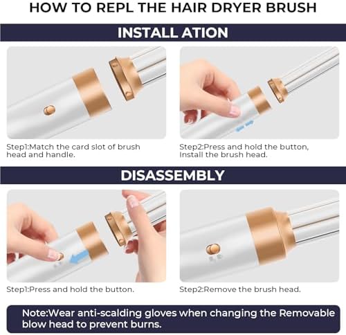 5 in 1 Hair Dryer Brush Set, Negative Ion Blow Dryer Brush Air Styler Curling Wrap Air Curler, Curling Iron Hair Styling Tools As A Gift for Straight/Curl/Drying/Smoothing - Image 6