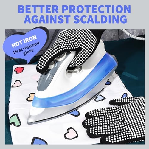 Teenitor 2 Pcs Heat Resistant Gloves With Silicone Bumps, Heat Resistant Gloves For Sublimation, Heat Protection For Hair Styling White - Image 5