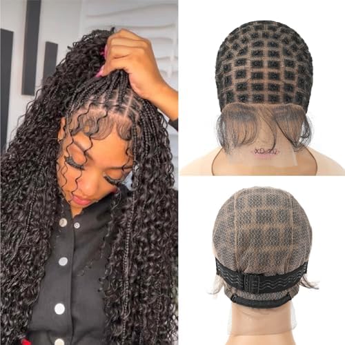 Braided Wig Cap with Baby Hair for Crochet Braids - Glueless Double Full HD Lace Wig Cap for Black Women (107-Sections) by OTO+BELLA