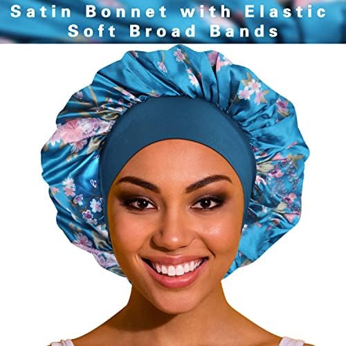 ROYBENS 4PCS Bonnets for Women for Curly Hair, Satin Bonnet for Sleeping - Image 2