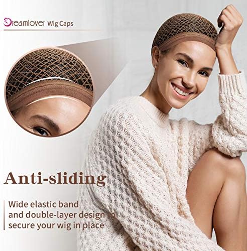 Dreamlover Wig Caps for Beginners, Wig Net for Long Hair, Brown, 2 Pieces - Image 3