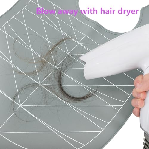 yarlung Hair Cutting Collar Silicone Salon Hair Cutting Guide Cape, Grey - Image 7