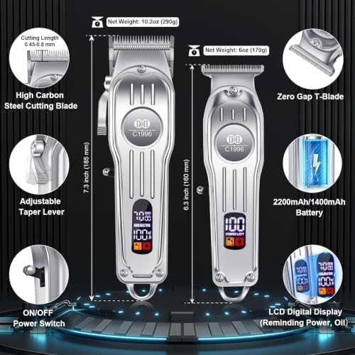 CIICII Mens Hair Clippers, Trimmer and Shaver Set, Cordless Barber Kit - Image 2