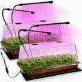 2-Pack 1020 Seed Starter Trays with Heat Mat and Clip-On Grow Light by RooTrimmer