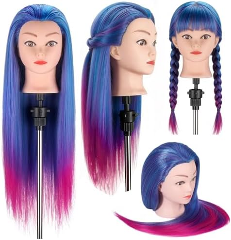 Mannequin Head with Hair, TopDirect 29" 100% Synthetic Fiber Training Head Manikin Cosmetology Hair Doll Head Styling Hairdressing Training Braiding Practice Heads with Clamp Holder and Tools - Image 2